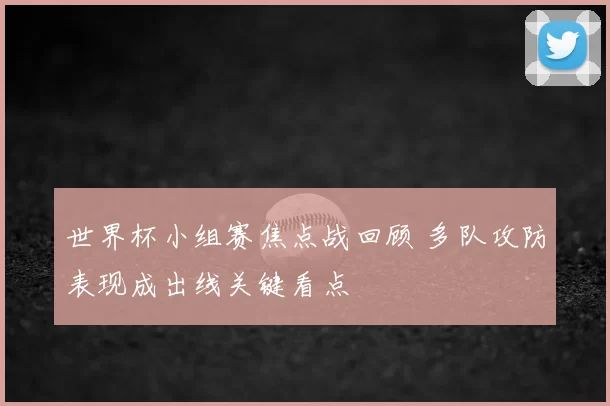 世界杯小组赛焦点战回顾 多队攻防表现成出线关键看点